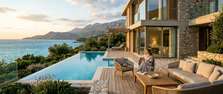 Design accommodation in Albania with pool and panoramic views