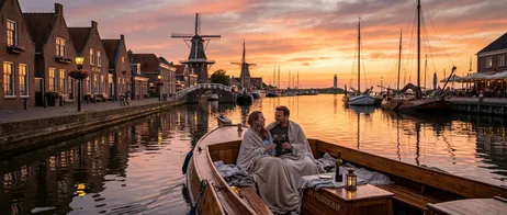 Romantische Ausflüge in Holland bei Sonnenuntergang