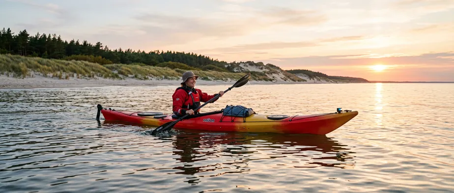 Kayaking on the Baltic Sea in Spring and Summer