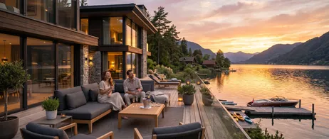 Premium Lakeside Accommodation with Sauna, Fireplace and Private Jetty