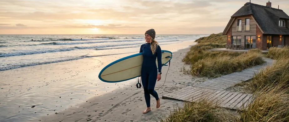 With Surfboard and Good Vibes Straight to the North Sea